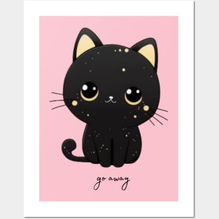 Black Cat Go Away Posters and Art